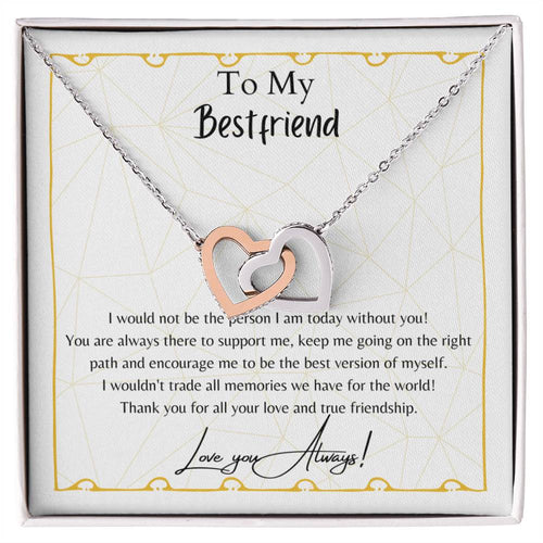 To My Best Friend Interlocking Hearts Necklace