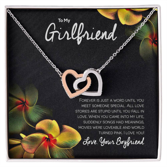 Girlfriend Interlocking Hearts Romantic Necklace Gift For Valentine'S Day Interlocking Hearts Necklace