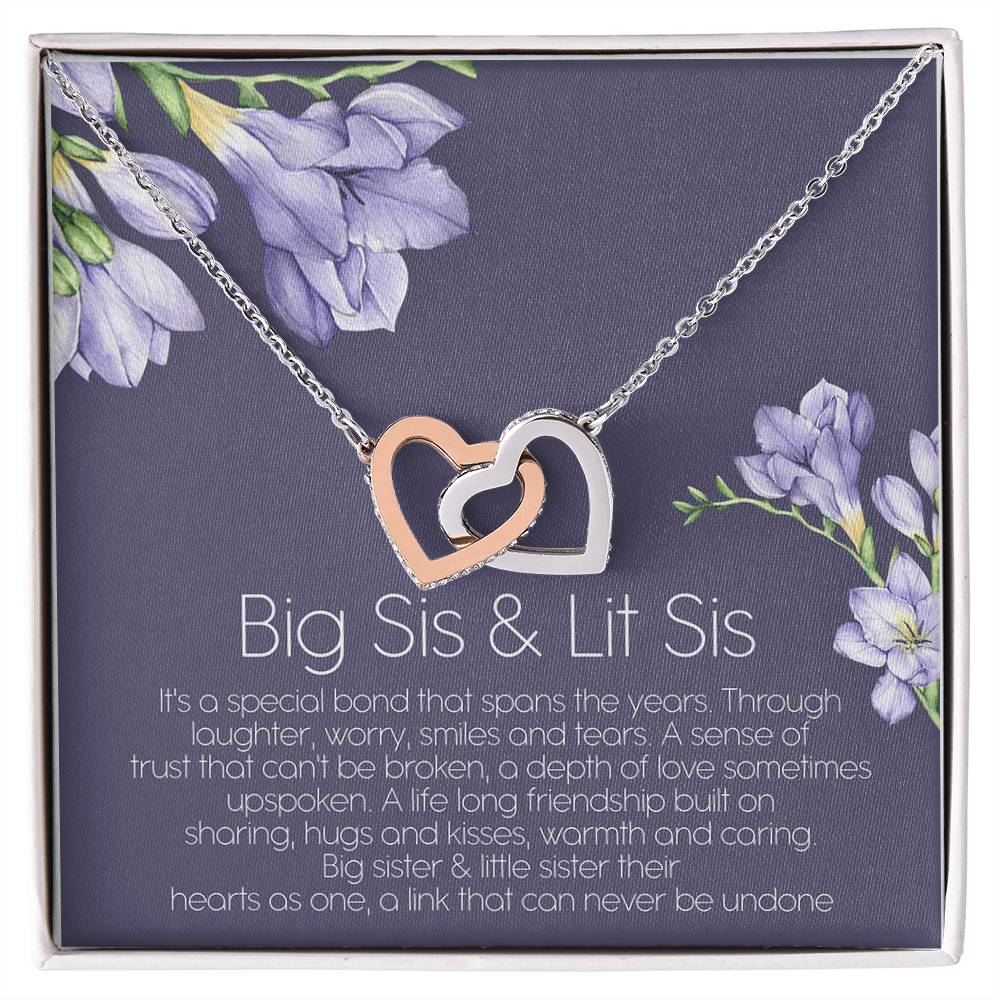 Big Sister And Little Sister Their Hearts As One Interlocking Hearts Necklace Birthday Gift