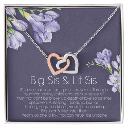 Big Sister And Little Sister Their Hearts As One Interlocking Hearts Necklace Birthday Gift
