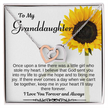 To My Granddaughter Interlocking Heart Necklace Interlocking Hearts Necklace