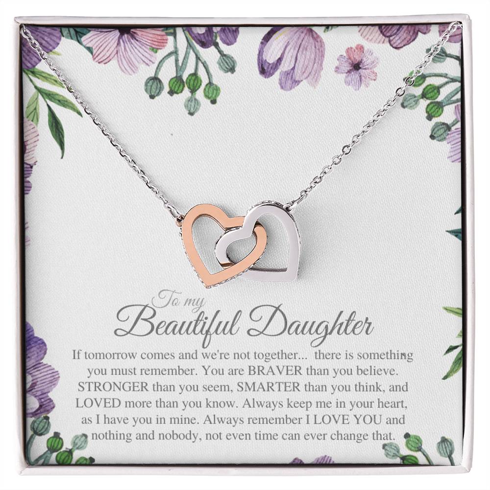 To My Daughter - Interlocking Hearts Necklace - Ilmd02