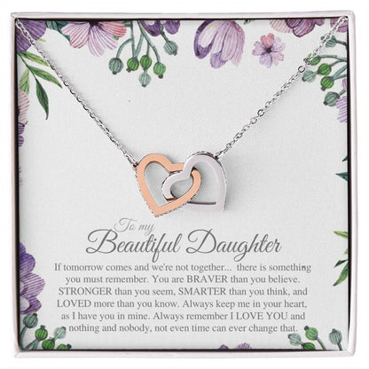 To My Daughter - Interlocking Hearts Necklace - Ilmd02