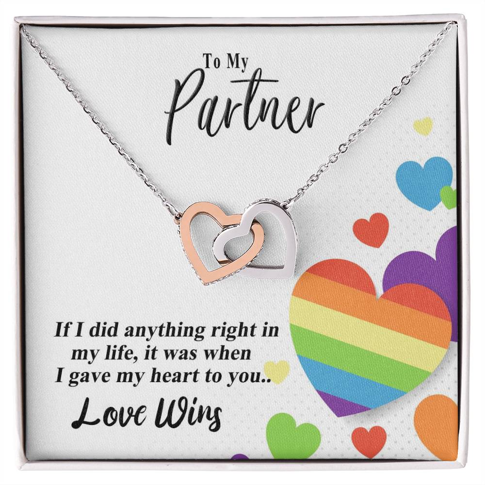 Love Wins Interlocking Hearts Necklace
