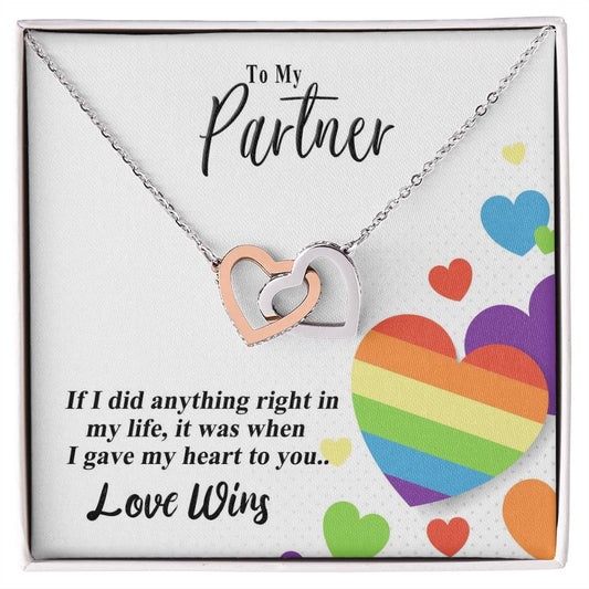Love Wins Interlocking Hearts Necklace