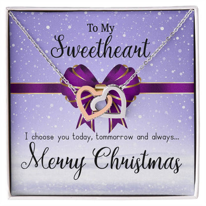 To My Sweetheart Necklace Interlocking Hearts Necklace