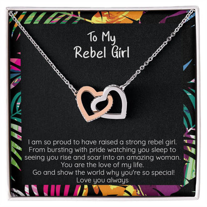 My Rebel Girl Necklace Hearts Locked Interlocking Hearts Necklace