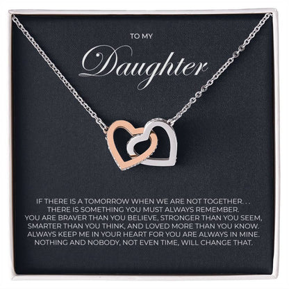 To My Daughter - Tomorrow - Necklace Interlocking Hearts Necklace