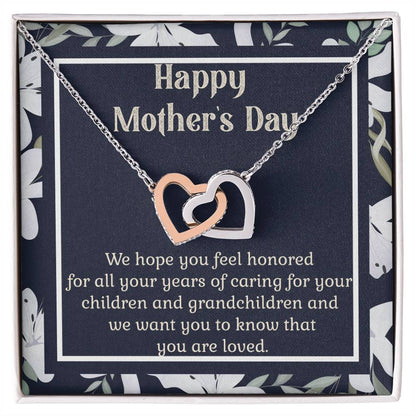 Interlocking Hearts Mother'S Day Gift For Grandma Interlocking Hearts Necklace