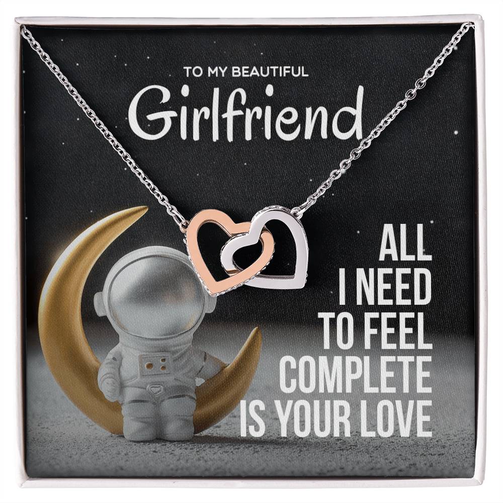 All I Need Is Your Love -Two Hearts Necklace Interlocking Hearts Necklace