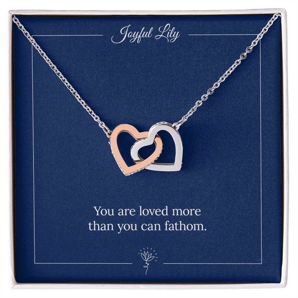 Joyful Lily - Interlinked Hearts Pendant Necklace Interlocking Hearts Necklace