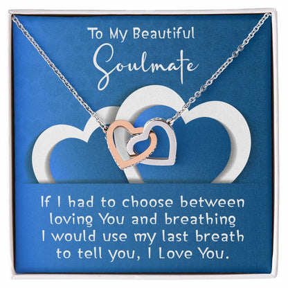 Necklace Gift For Soulmate - Interlocking Heart Necklace Interlocking Hearts Necklace