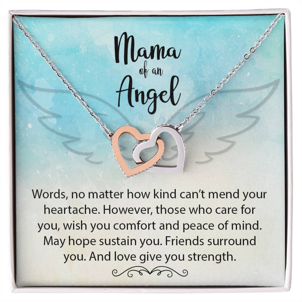 Mama Of An Angel Miscarriage Gift Pregnancy Loss Gift Interlocking Hearts Necklace