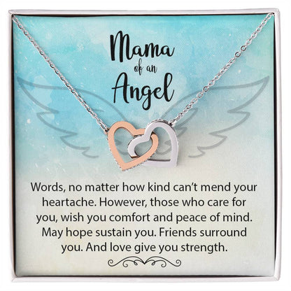 Mama Of An Angel Miscarriage Gift Pregnancy Loss Gift Interlocking Hearts Necklace