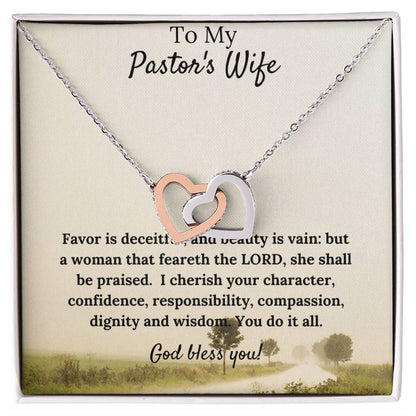 Gorgeous Two Hearts Necklace Pastor'S Wife Gift Interlocking Hearts Necklace