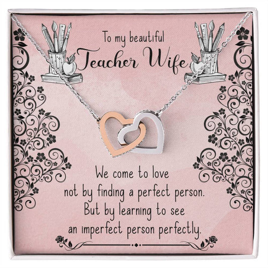 Gift For You My Wife. Interlocking Hearts Necklace
