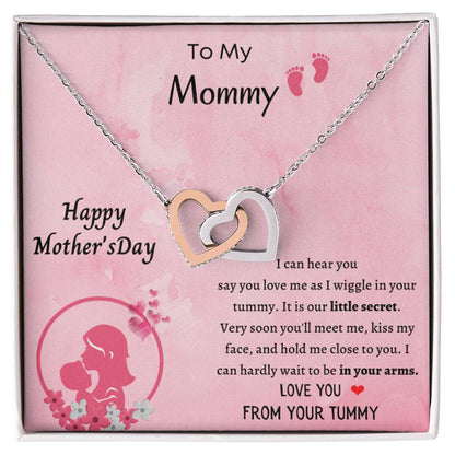 From Your Tummy - 2 Hearts - Necklace Interlocking Hearts Necklace