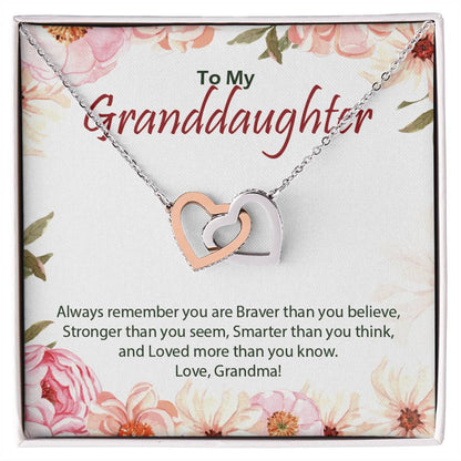 Interlocking Hearts Necklace For Granddaughter