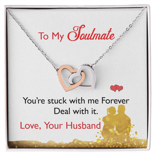 To My Wife - Black Friday Special Interlocking Hearts Necklace