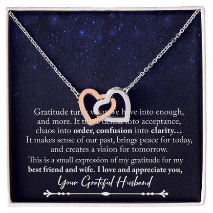 To My Wife Jewelry To My Wife Necklace Wife Necklace Gift Meaningful Jewellery Wishbone Necklace Anniversary Jewellery For Wife Interlocking Hearts Necklace