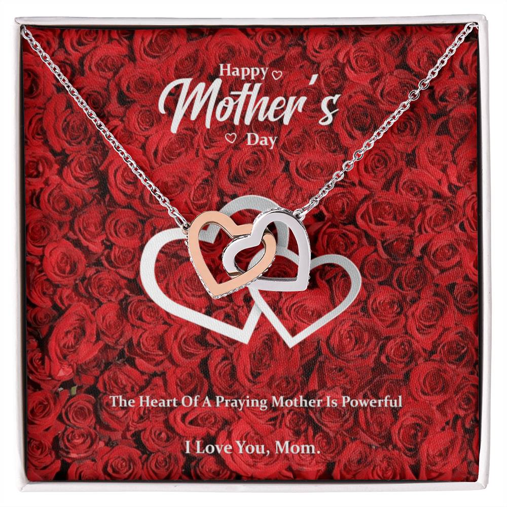 Heart Of A Praying Mother Interlocking Hearts Necklace