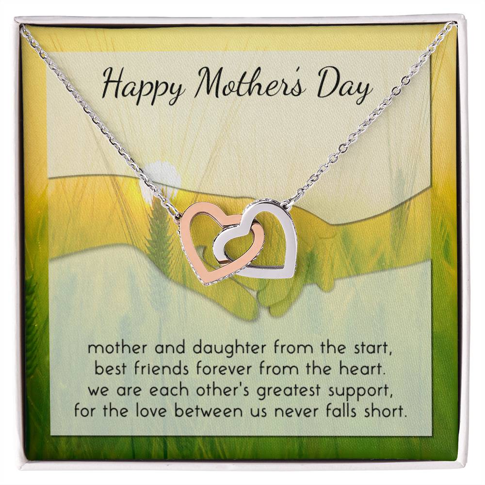 To My Mother - Interlocked Heart Mother Daughter Necklace - Gift For Mom From Daughter - Best Mother'S Day Present Birthday Gift Interlocking Hearts Necklace