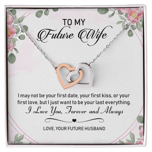 To My Future Wife Interlocking Hearts Necklace Message Card