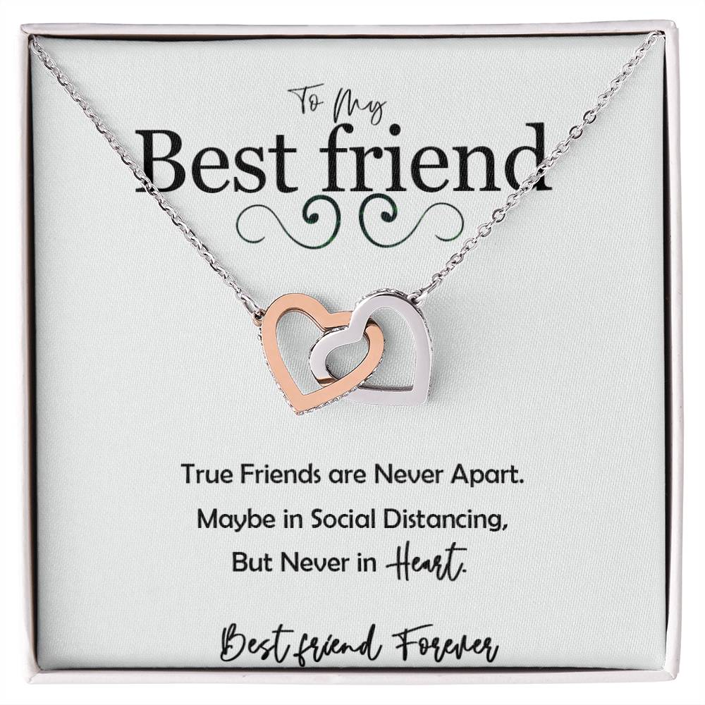 To My Best Friend Interlocking Hearts Necklace