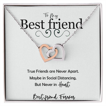 To My Best Friend Interlocking Hearts Necklace