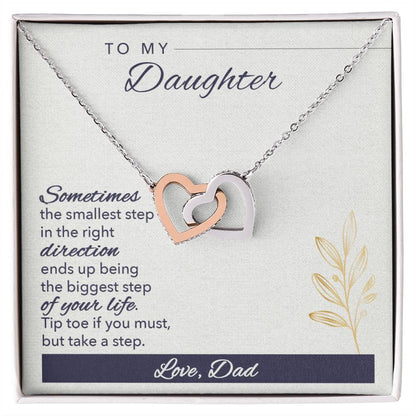 To My Daughter From Dad Interlocking Hearts Necklace Father To Daughter Gift Birthday Gift To Daughter From Dad Daughter Necklace