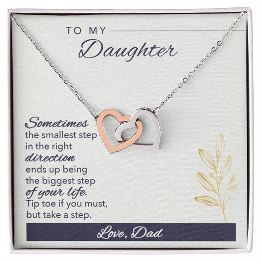To My Daughter From Dad Interlocking Hearts Necklace Father To Daughter Gift Birthday Gift To Daughter From Dad Daughter Necklace