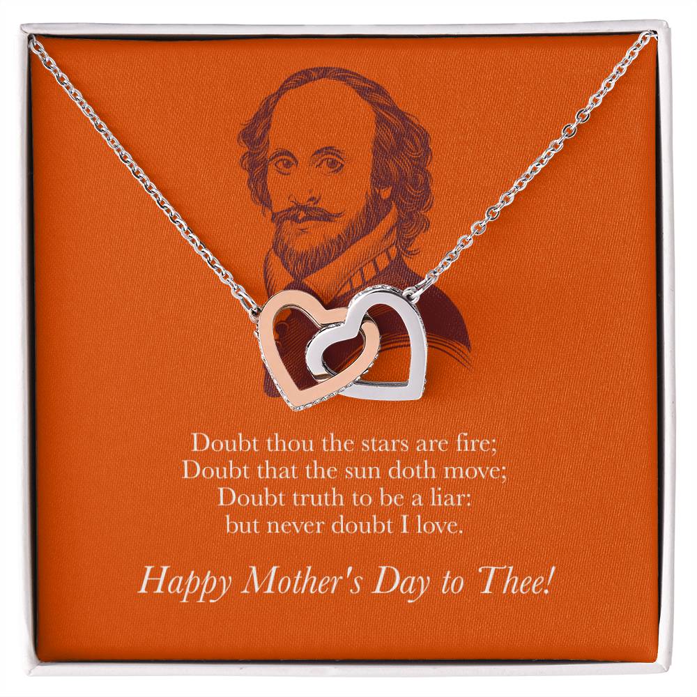Happy Mother'S Day To Thee! Necklace - Avid Reader Gift Idea Interlocking Hearts Necklace