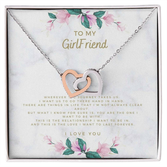 To My Girlfriend Gift From Boyfriend For Valentine Day Interlocking Hearts Necklace