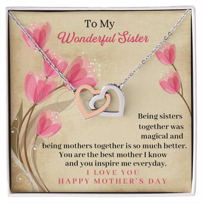 Sister Mother'S Day Interlocking Hearts Necklace