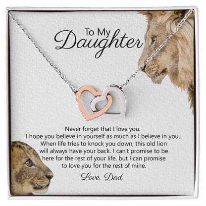 To My Daughter - Never Forget That I Love You - Necklace Interlocking Hearts Necklace