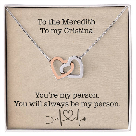 Grey'S Anatomy - You'Re My Person Interlocking Necklace Interlocking Hearts Necklace