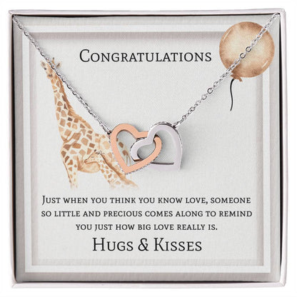 Congratulations Interlocking Hearts Necklace