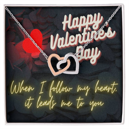 My Heart Leads Me To You - Ih Interlocking Hearts Necklace