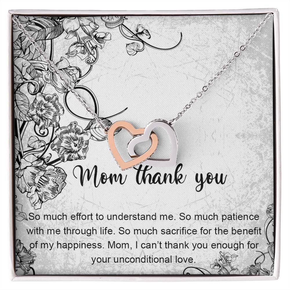 Mom Thank You Mother'S Day Gift Necklace Jewelry Gift For Mom From Daughter Son Appreciation Gift For Mother Interlocking Hearts Necklace