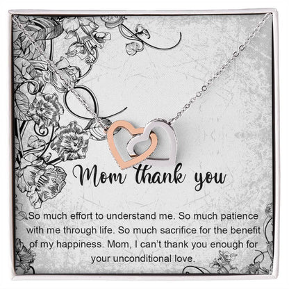 Mom Thank You Mother'S Day Gift Necklace Jewelry Gift For Mom From Daughter Son Appreciation Gift For Mother Interlocking Hearts Necklace