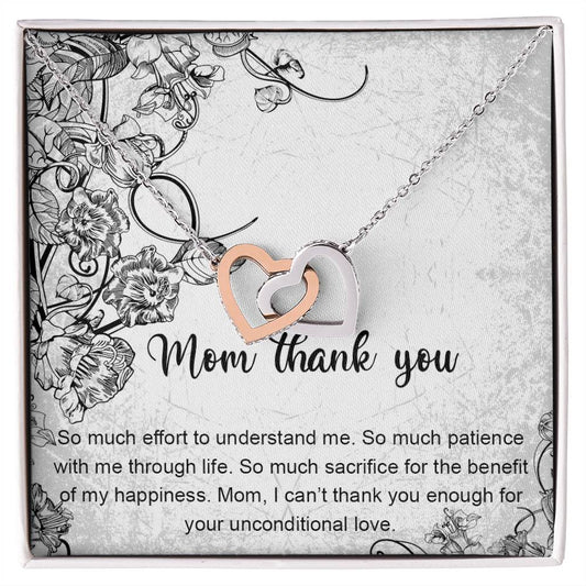 Mom Thank You Mother'S Day Gift Necklace Jewelry Gift For Mom From Daughter Son Appreciation Gift For Mother Interlocking Hearts Necklace