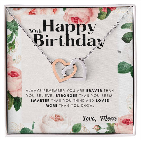 30Th Birthday Gifts For Daughter Necklace For Daughter 3 Decade Jewelry 30 Years Old 30Th Birthday Gift Necklace Jewelry Gift For Daughter Interlocking Hearts Necklace