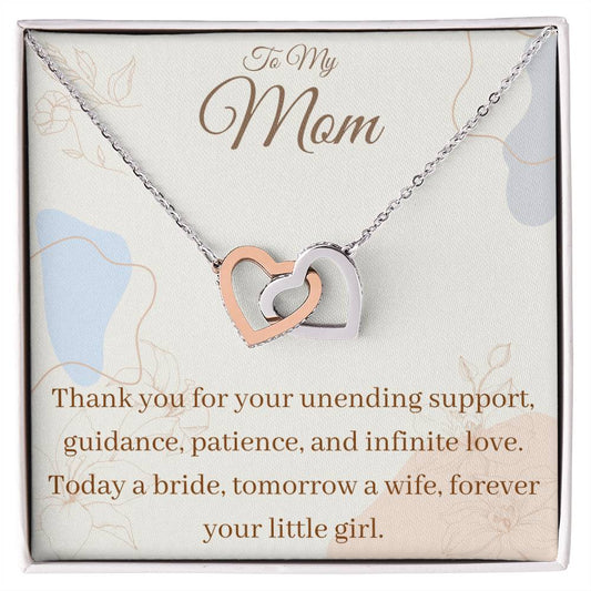 Thank You For Your Unending Support Interlocking Hearts Necklace