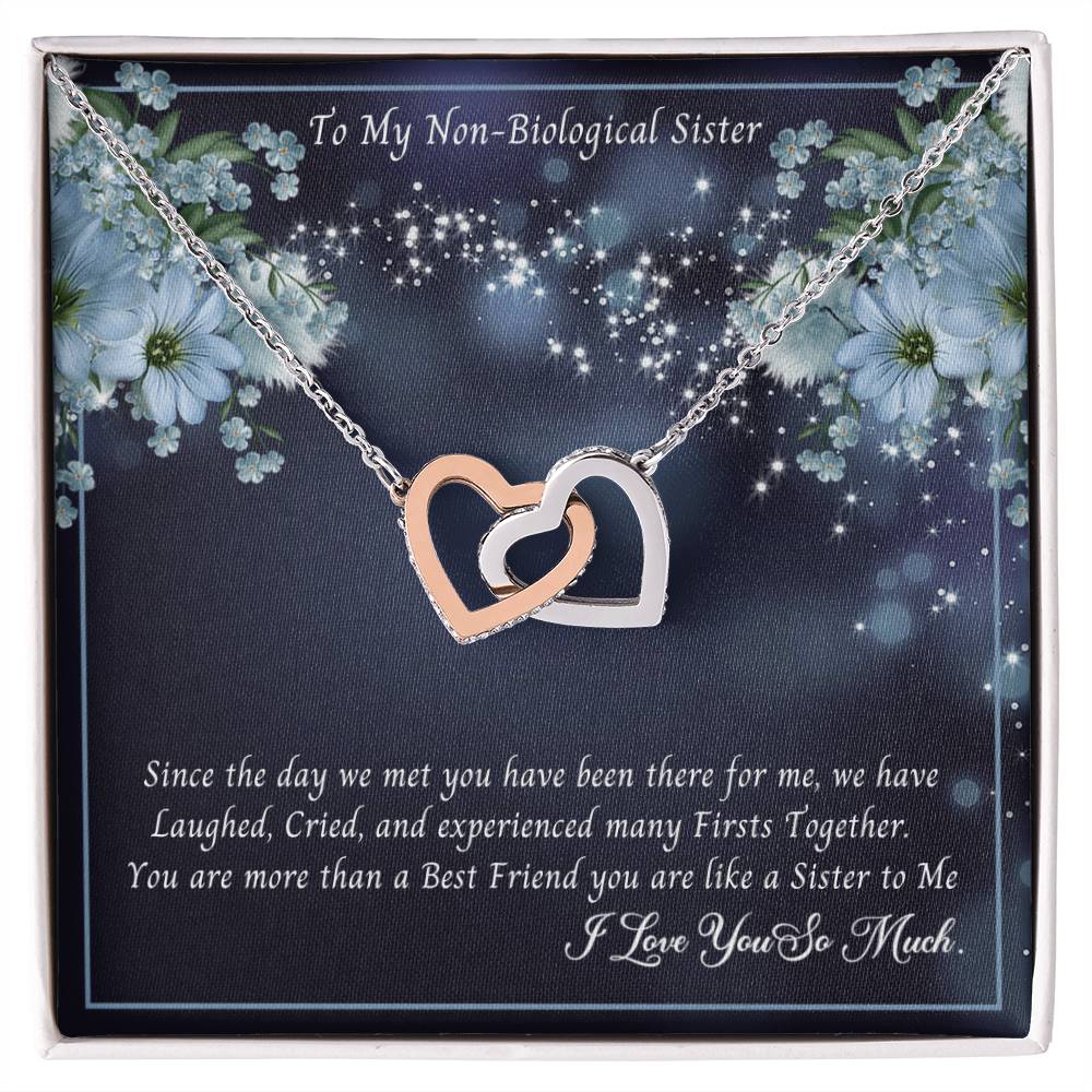 To My Non-Biological Sister - You Are More Than A Best Friend You Are Sister To Me Interlocking Hearts Necklace