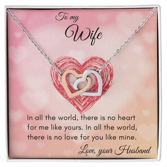 Gift For Wife In All The World Interlocking Hearts Necklace
