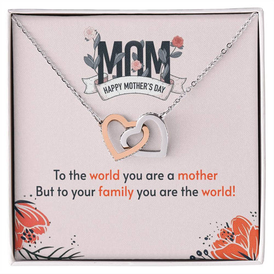 Happy Mother'S Day Interlocking Hearts Necklace