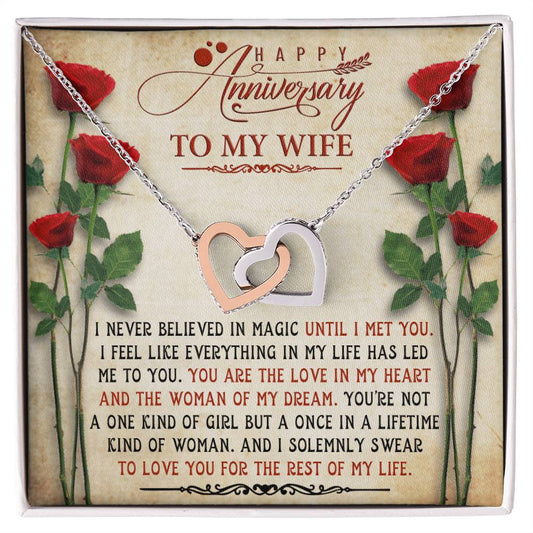 Lovly Gift For Anniversary - Gift For Wife Interlocking Hearts Necklace