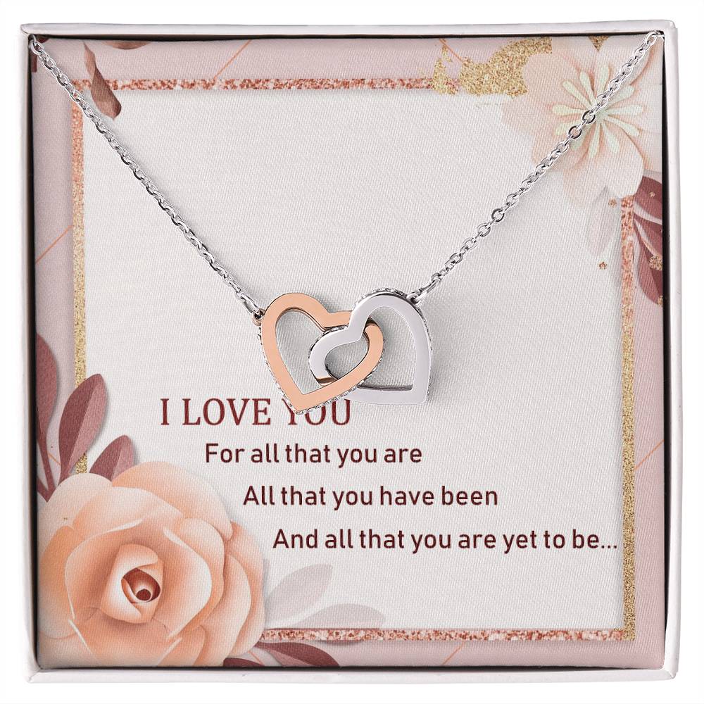 To My Love Interlocking Hearts Necklace Message Card