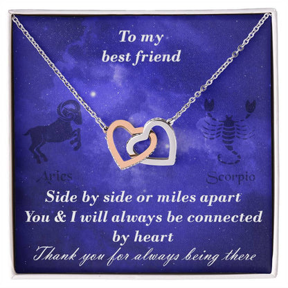 Aries To Scorpio Best Friend Interlocked Hearts Necklace Interlocking Hearts Necklace