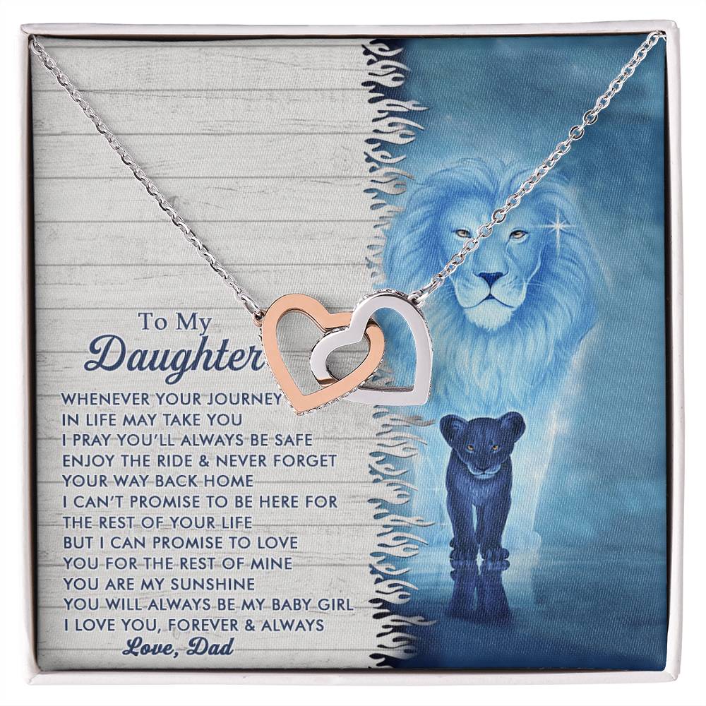 To My Daughter - I Can Promise To Love You For The Rest Of Mine- Interlocking Heart Necklace Interlocking Hearts Necklace